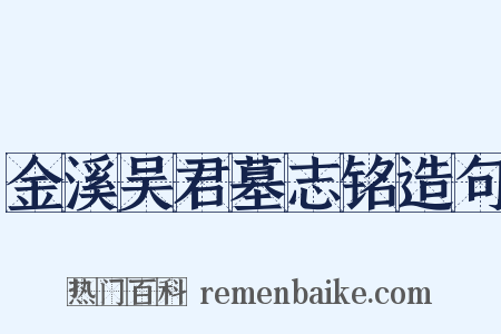 金溪吴君墓志铭造句是什么意思的图片